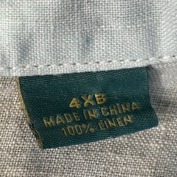 Tommy Bahama Shirt Mens 4XB Blue Sea Glass Camp 100% Linen Short Sleeve $110 - Picture 9 of 10